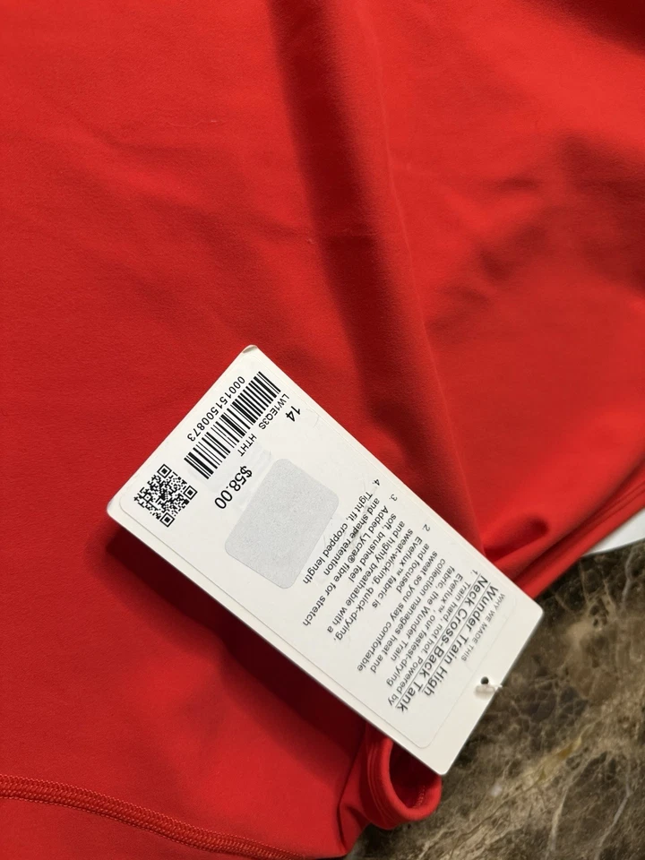 全新带标签 lululemon Wunder Train 高领十字背背心 14 码 — 第 3/4 张图片