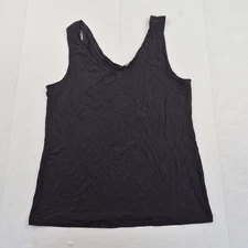 HUSH Vest Top Medium 12 14 Black Women's Bamboo Blend Sleeveless Casual