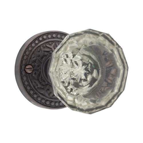 Rice Round Rosette DUMMY Set in Oil Rubbed Bronze -5 Door Knob Choices - Double - Picture 10 of 21