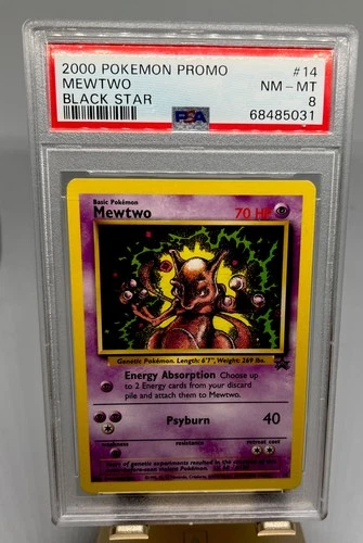 2000 Pokemon Mewtwo Black Star Promo #14 PSA 8 Near Mint