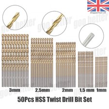 50PC Mini Micro Round Shank Drill Bits Set Small Precision HSS Twist Drill 1~3mm
