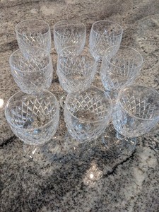 Waterford Crystal Boyne Pattern Wine Claret Set Of 9