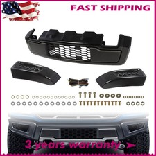 Raptor Style Black Front Bumper For 2015 16-17 Ford F150 F-150 Steel W Led Drl Raptor Style Black Front Bumper For 2015 16-17 Ford F150 F-150 Steel W Led Drl