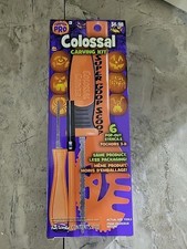 Colossal Pumpkin Carving Kit 10 Piece Set With 6 Popout Halloween Stencils
