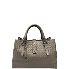 Bottega Veneta Large Roma Tote Bag Grey Calfskin Intrecciato ym030126h9