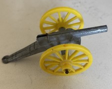 Vintage Cast Iron Cannon Toy with Plastic Wheels - 1960 s