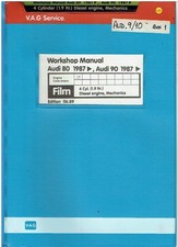 Audi 80 90 Series 1.9l 4-cyl 1y Diesel Eng Factory Workshop Manual Microfilm