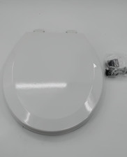 Bemis 500EC Round Wood Toilet Seat White Easy Clean Hinges Made in USA