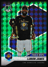 2020-21 Panini Mosaic Green Mosaic Prizm #297 Finals MVPs LeBron James