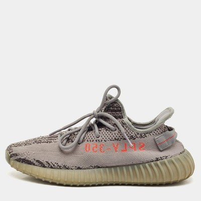 Yeezy x Adidas Grey Knit Fabric Boost 350 V2 Beluga 2.0 Sneakers Size 44