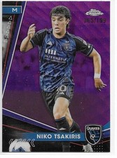 2024 Topps Chrome MLS #108 Niko Tsakiris Purple Refractor #065/199 Soccer Card