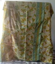 Vintage Kantha Quilt Throw Indian Handmade Bedspread Cotton Blanket Ralli Gudari