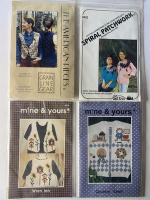 Lot of 4 Wearable Art  Patterns Mine and Yours, Grain Line, Hillcraft UNCUT