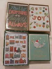 Lot of 4! Graphique Christmas Greeting Cards with Envelopes New