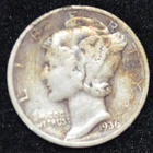 1936-D FINE Mercury Dime, 90% SILVER! Dark Golden Toning!
