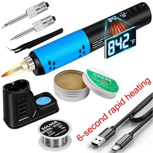 Kit de fer à souder sans fil, LED Affichage, 392-842°F, 3 Conseils pour DIY & Réparations