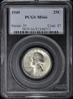 1949 25C Washington Quarter PCGS MS66