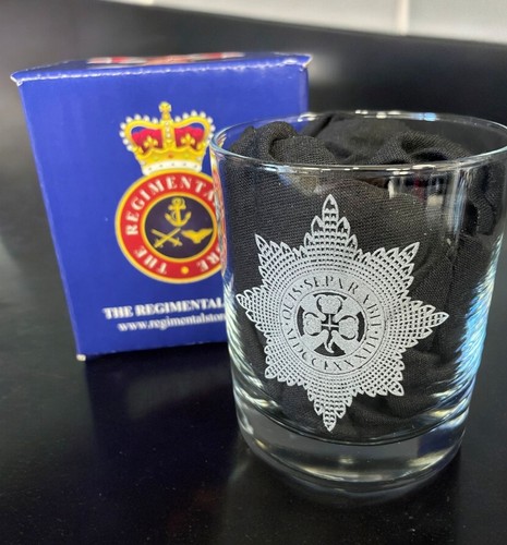 UK British Army Regimental engraved Whisky glass with regimental cap badges. - Picture 30 of 73
