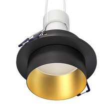 Cornice da incasso a soffitto KRON rotonda nero/oro opaco incl. GU10 LED 630lm
