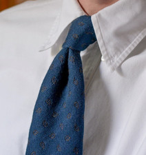 Altea Milano Wool-Sillk Navy Paisley Tie | à...