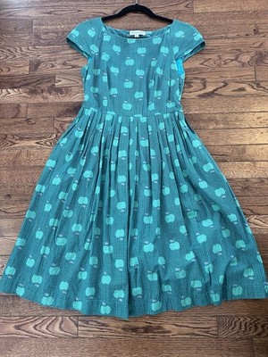 EMILY AND FIN Claudia Retro 50s Apple Dot Dress in Green S Sold Out  Everywhere | eBay