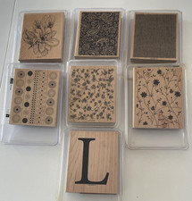 Stampin' Up Rubber Wood Background Stamp Used You Pick " Multiple Themes