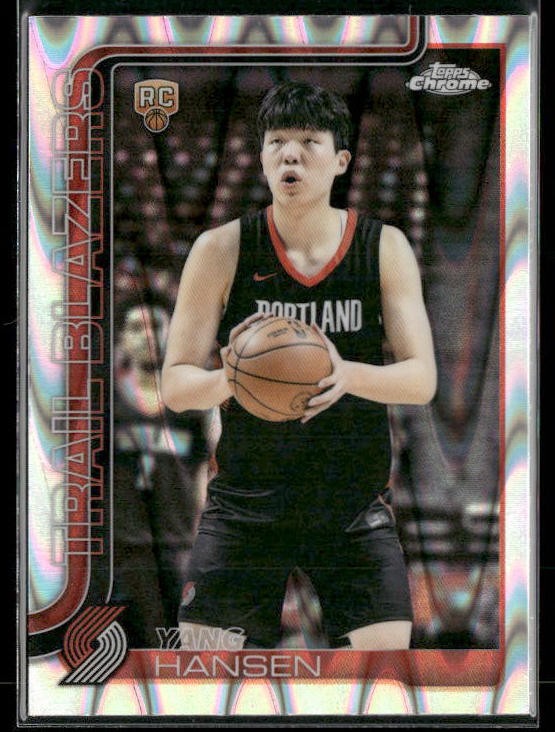 2025-26 Topps Chrome #266 Yang Hansen RayWave Refractor RC