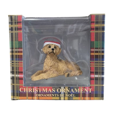 Sandicast Golden Retriever Christmas Ornament   Hand Cast & Painted