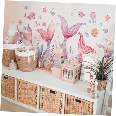 Ocean Mermaid Wall Decals Sea Turtle Starfish Wall Stickers Baby Mermaid-3