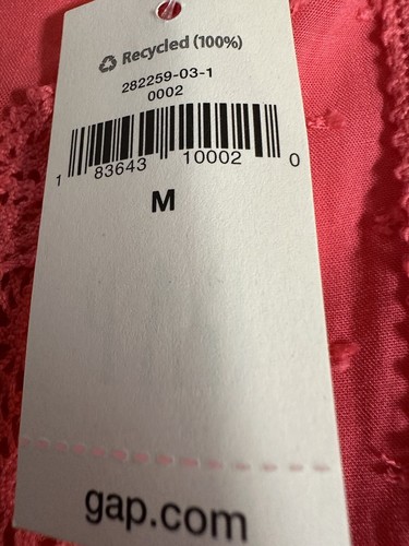 GAP Pretty Eyelet 100% Rayon Short Sleeve Shirt CORAL Womens Sz M NEW! NWTs! - Picture 13 of 15