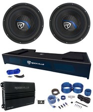  2 Rockville 10" Subwoofers Sub Box Enclosure Amp For 2019 Dodge Ram Crew Cab