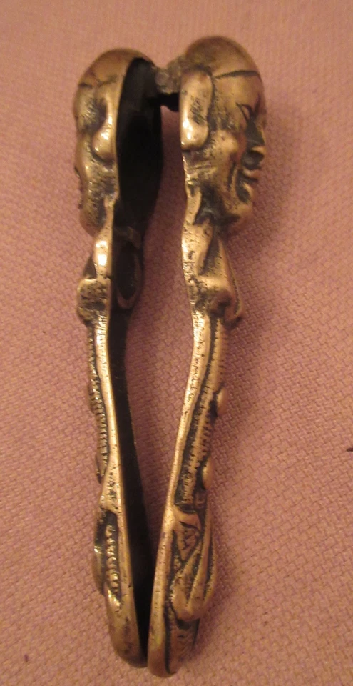 antique 1800's solid heavy bronze figural clown jester nut nutcracker brass  - Image 4 of 4