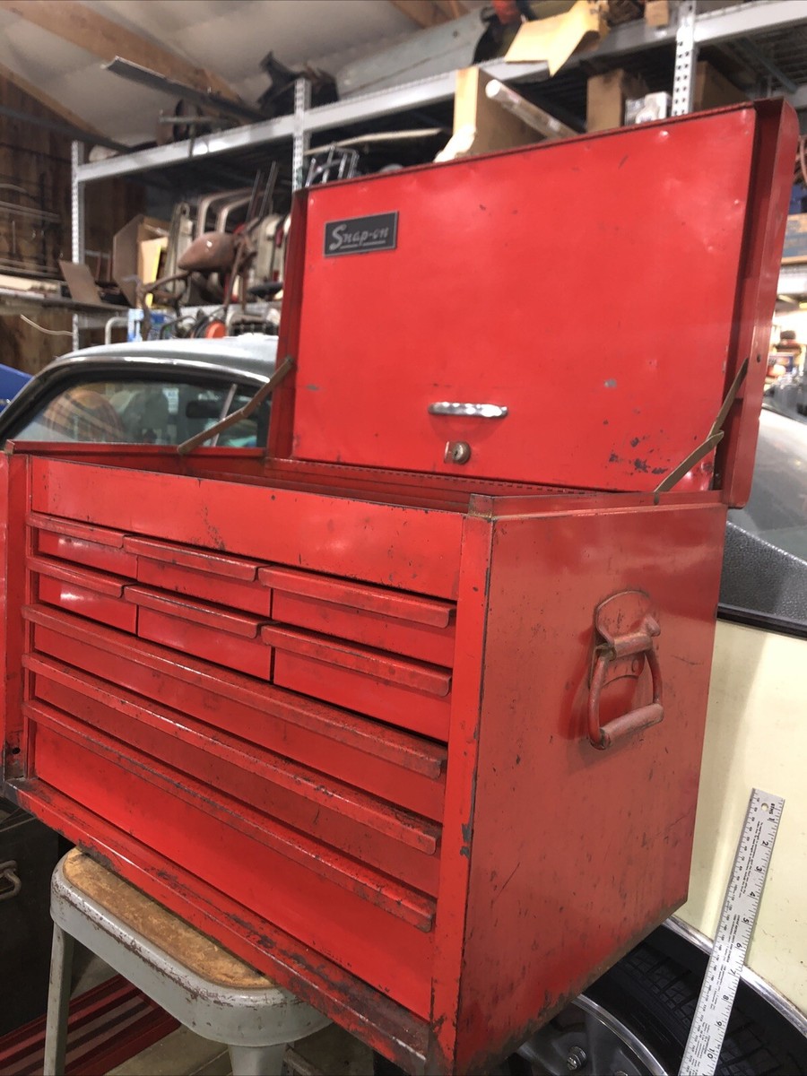 VTG 1975 Snap-On Tools KRA-59B 9 Drawer Top Tool Box Chest W/ KEY