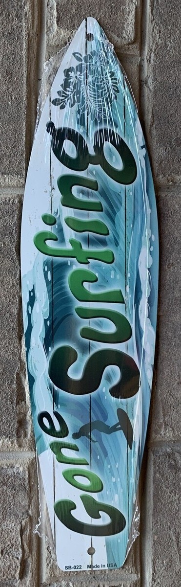 Gone Surfing Metal Surfboard Sign 17 x 4.5 ↔ Beach Waves Green Surf Home Decor, tabla surf decoracion - Vimarsana News