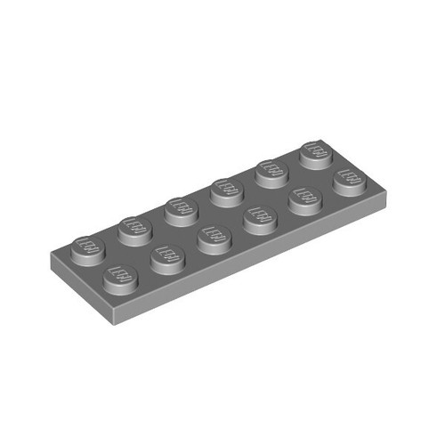 Lego Bricks 10x Medium Stone Grey 2x6 Plate Studded Tile Thin - 4211452 3795 NEW