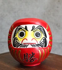 Japanese Traditional Zen Buddhism Daruma Dharma Doll Figurine Good Luck Talisman