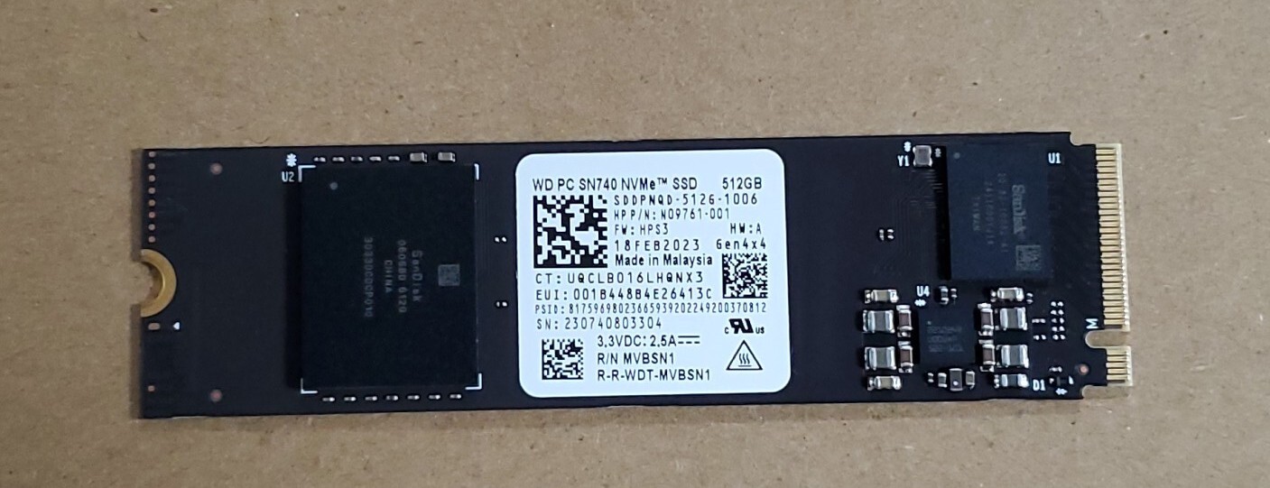 WD 512GB M.2 SN740 NVMe Internal SSD – Model SDDPNQD-512G-1006 (Open Box)