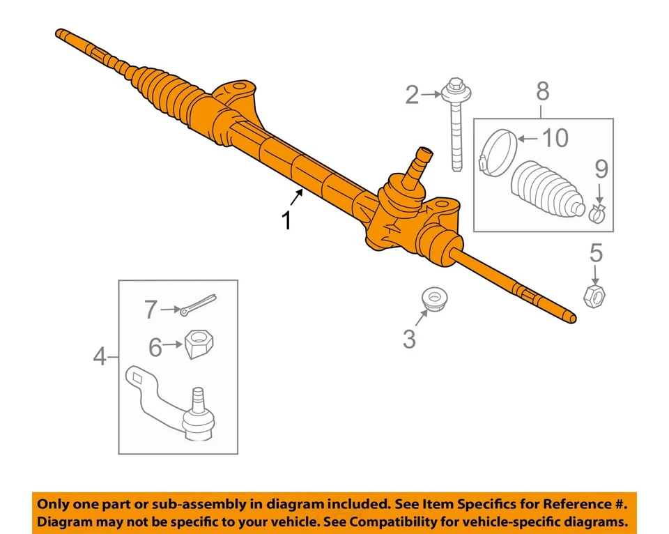 Used Rack and Pinion Assembly fits: 2007 Toyota Rav4 Power Rack and Pinion elect Foto 3 de 4