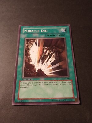 Yu-Gi-Oh! 1st Edition Miracle Dig Common Spell Card PGD-100 LP