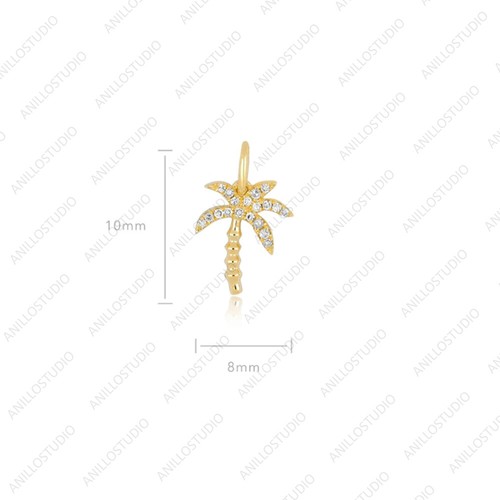 Dijes dijes dijes dijes de diamante natural para collar, colgante, pulsera, tobillera en oro 14k - Imagen 15 de 18