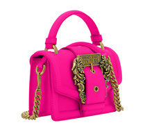 Versace Jeans Couture Women's Small Pink Shoulder Bag with Chain Link Top Handle