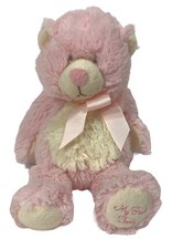 Baby Ganz Pink My First Teddy Bear Plush BG1266 Footprint Bow