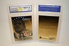 BARACK OBAMA 44th President 2008 Laser Line Gold Card - Graded GEM MINT 10