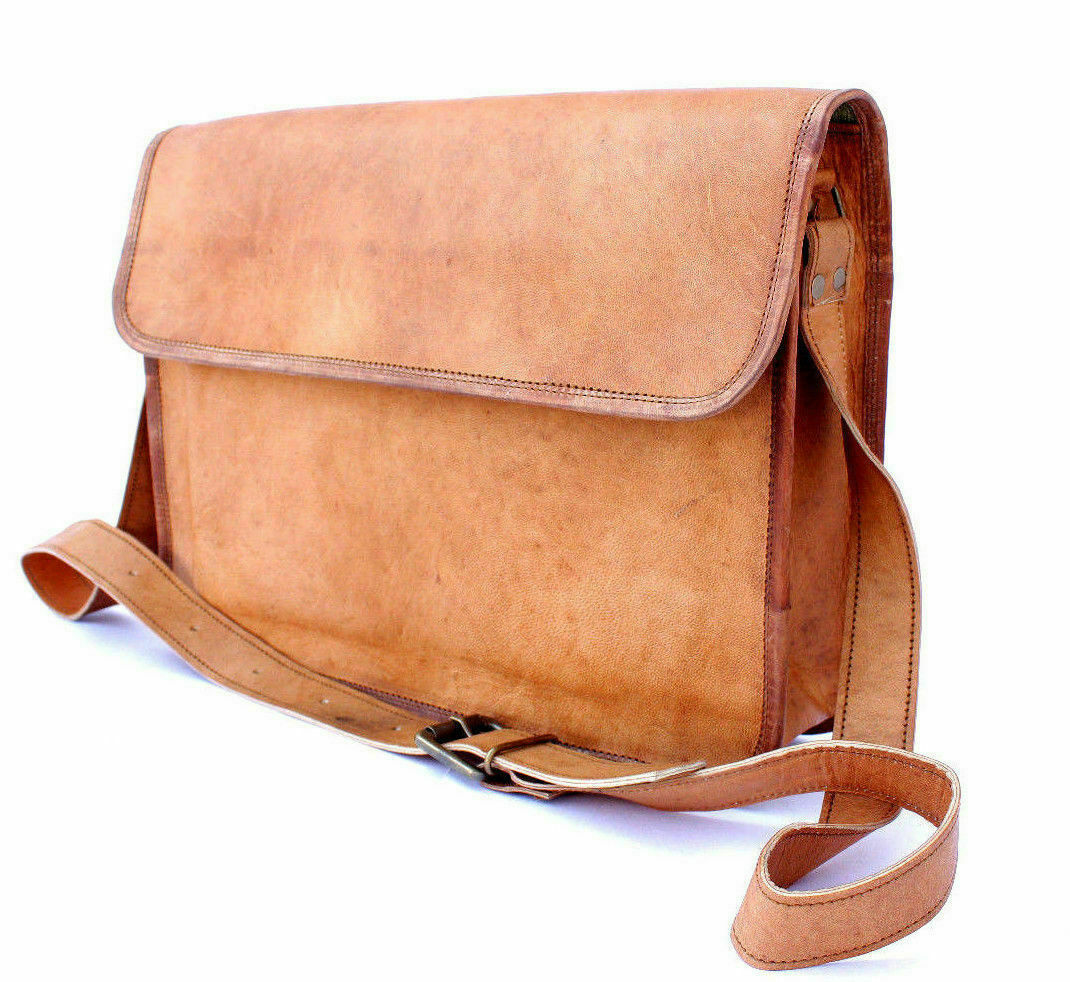 Genuine Vintage Real Leather Briefcase Laptop Bag Messenger Men's Shoulder Bag