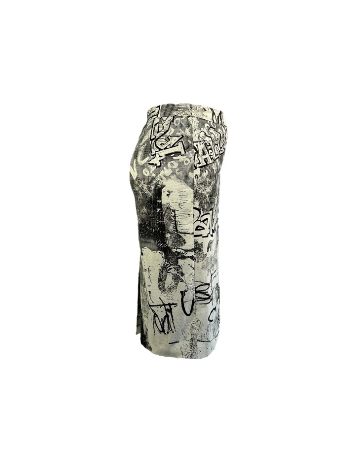 Falda vintage Just Cavalli para mujer de longitud media patrón artístico negra/blanca talla S Foto 4 de 4