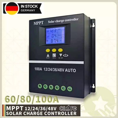 60-100A MPPT Solar Ladegerät Controller Panel Regler 12~48V Intelligenter Regler
