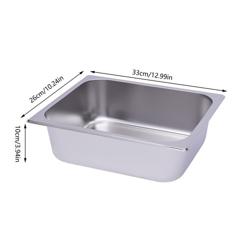 Sartén de comida profunda 6X 1/2 tamaño 4" tamaño medio mesa de vapor de acero inoxidable catering buffet sartenes - Imagen 2 de 11