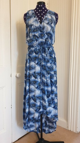 Ruby Rocks blue peacock high-low wrap 