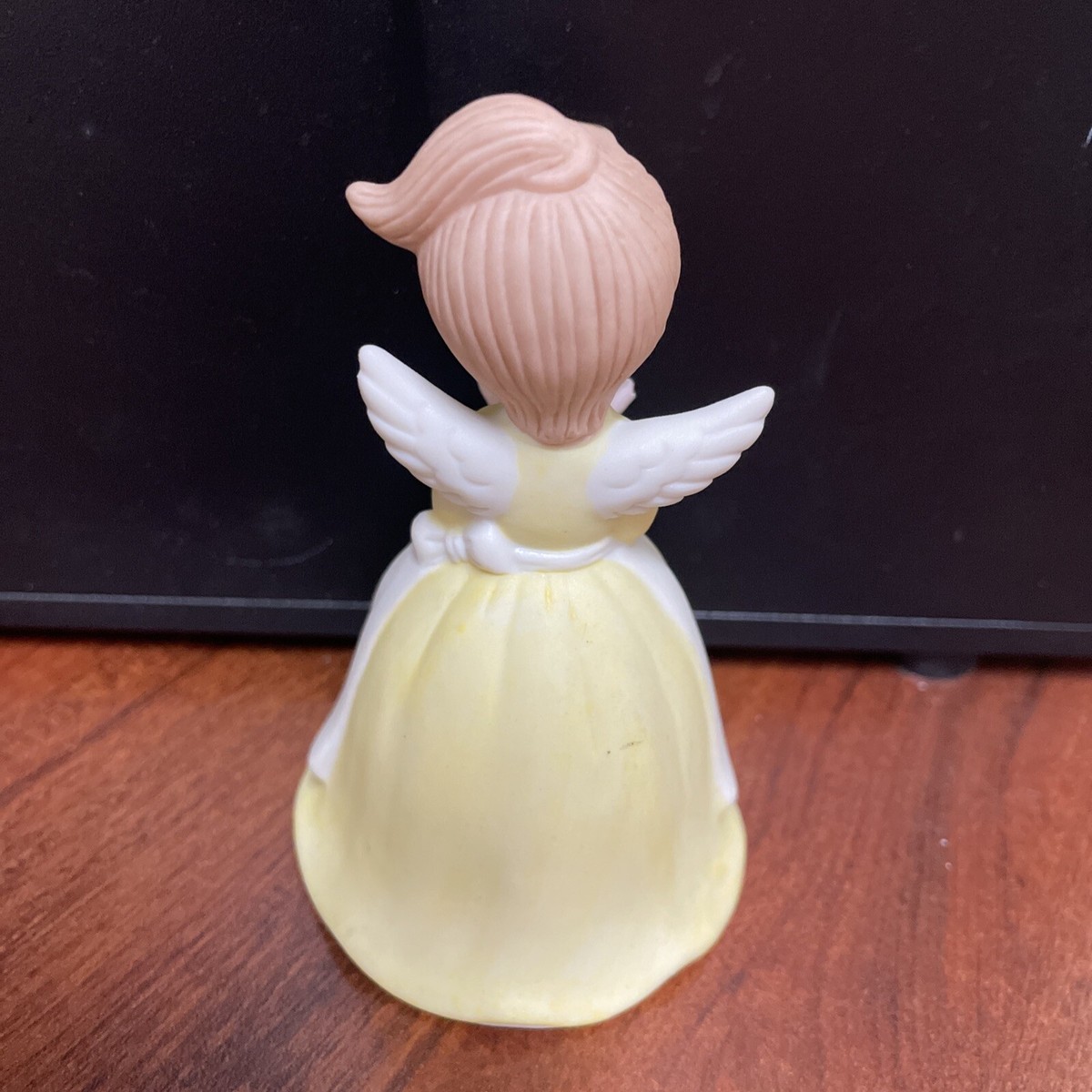 Vintage Lefton January Angel Hand Painted 1985 Yellow W/ Blue Eyes
