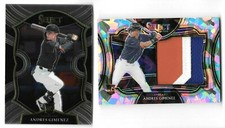 Andres Gimenez 2021 Panini Select Cracked Ice Patch Rookie #HRJS-AG /25 & Base